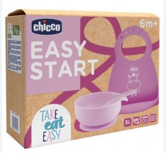 CHICCO SET PAPPA SILICONE 6M+ ROSA