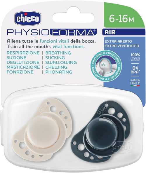 CHICCO SUCCHIETTO AIR BLU SILICONE 6-16M 2PZ