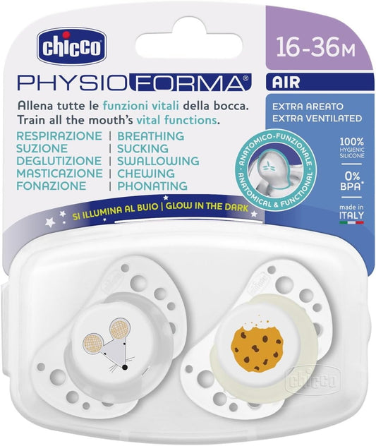 CHICCO SUCCHIETTO AIR GRIGIO LUMI SILICONE 16-36M 2PZ