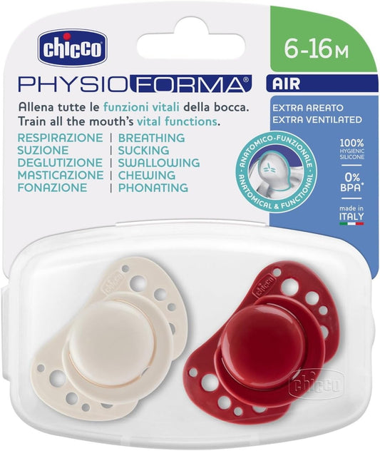 CHICCO SUCCHIETTO AIR ROSSO SILICONE 6-16M 2PZ