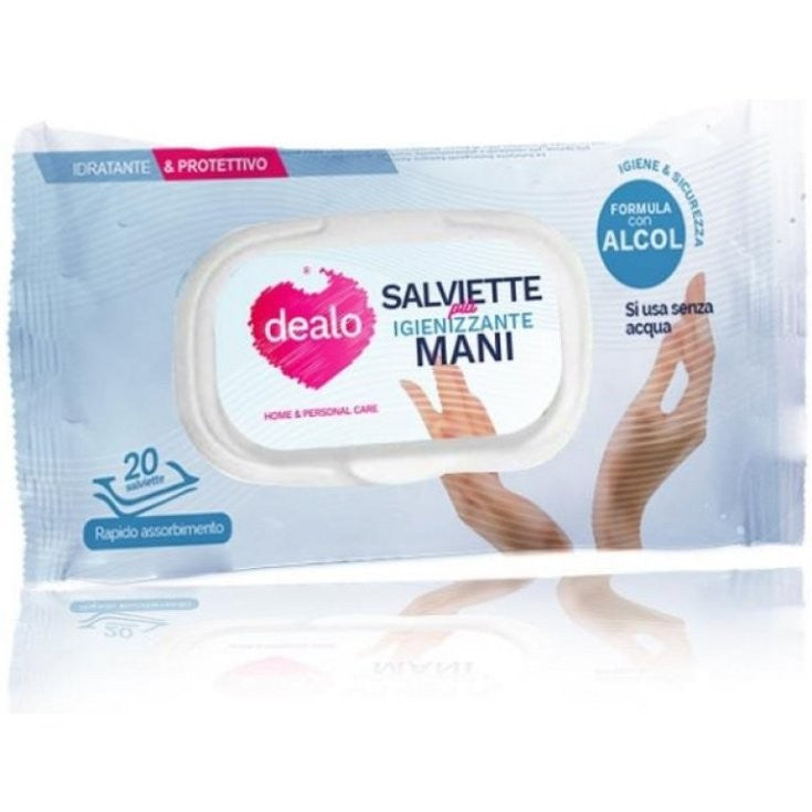 DEALO SALVIETTE IGIENIZZANTI ALCOOL 20PZ C/PLACCHETTA