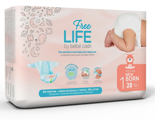 FREELIFE TG.1 NEWBORN 2-4KG 28PZ BY BEBE' CASH 500274102