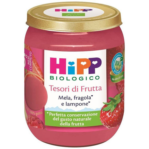 HIPP TESORI DI FRUTTA MELA FRAGOLA LAMPONE 160GR MERENDA