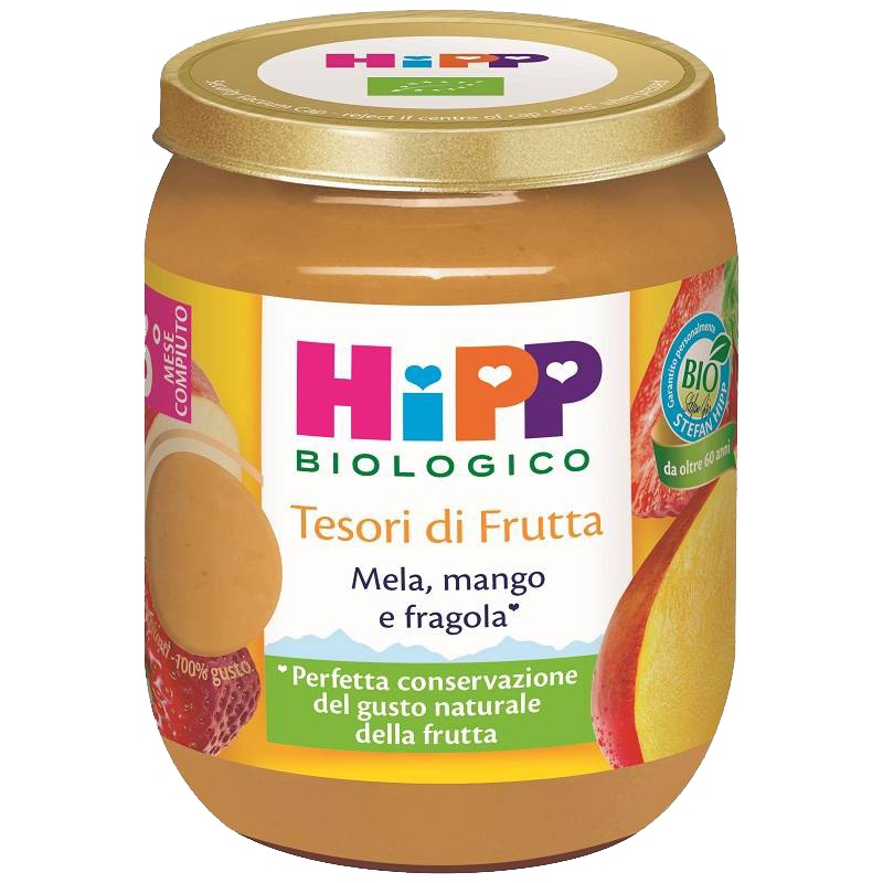 HIPP TESORI DI FRUTTA MELA MANGO FRAGOLA 160GR MERENDA