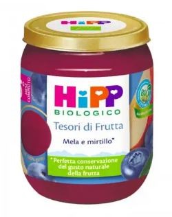 HIPP TESORI DI FRUTTA MELA MIRTILLO 160GR MERENDA