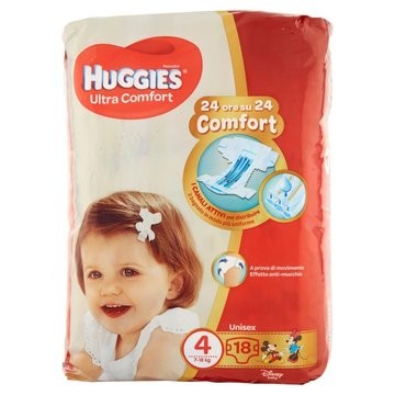 HUGGIES ULTRA COMFORT 4 TG.7-18KG PZ.18 UNISEX