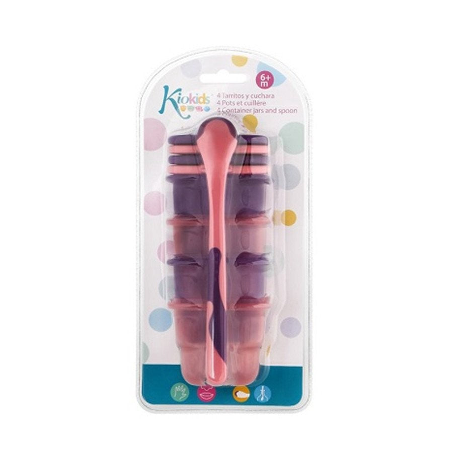 KIOKIDS SCODELLA C/COPERCHIO+CUCCHIAIO ROSA 4PZ