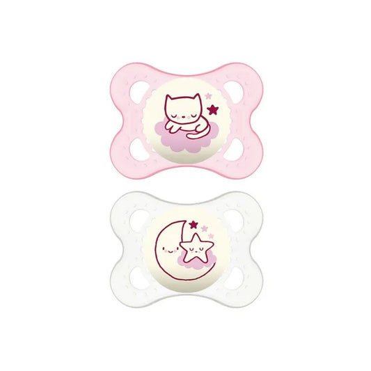 MAM 2 SUCCHIETTI ORIGINAL NIGHT 2-6M SILICONE FEMMINA
