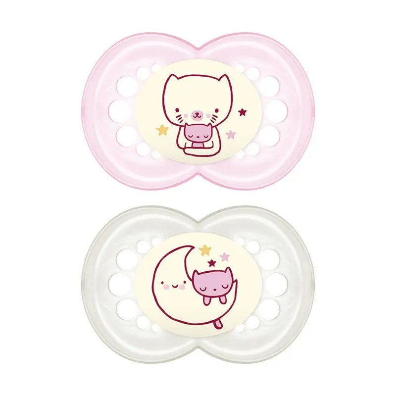 MAM 2 SUCCHIETTI ORIGINAL NIGHT 6+ MESI SILICONE FEMMINA