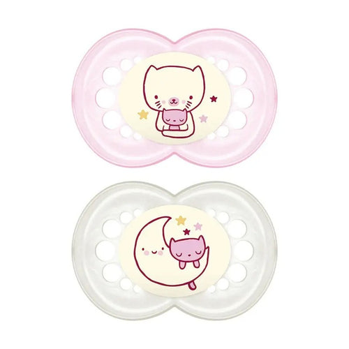 MAM 2 SUCCHIETTI ORIGINAL NIGHT 6+ MESI SILICONE FEMMINA