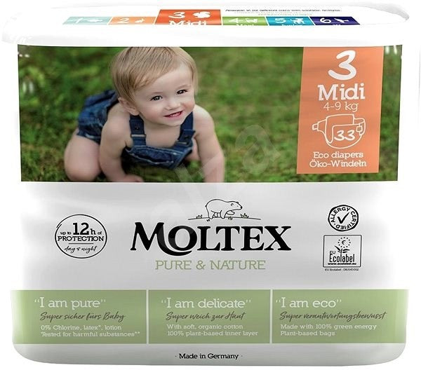 MOLTEX 3 MIDI 4-9KG 33PZ PURE & NATURE PANN.ECOLOGICO