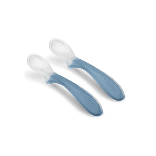 NUVITA SET 2 CUCCHIAINI SILICONE 6M+ POWDER BLU PPPL0206