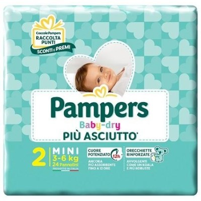 PAMPERS BABY DRY 3-6 KG MINI TG 2 PZ 24