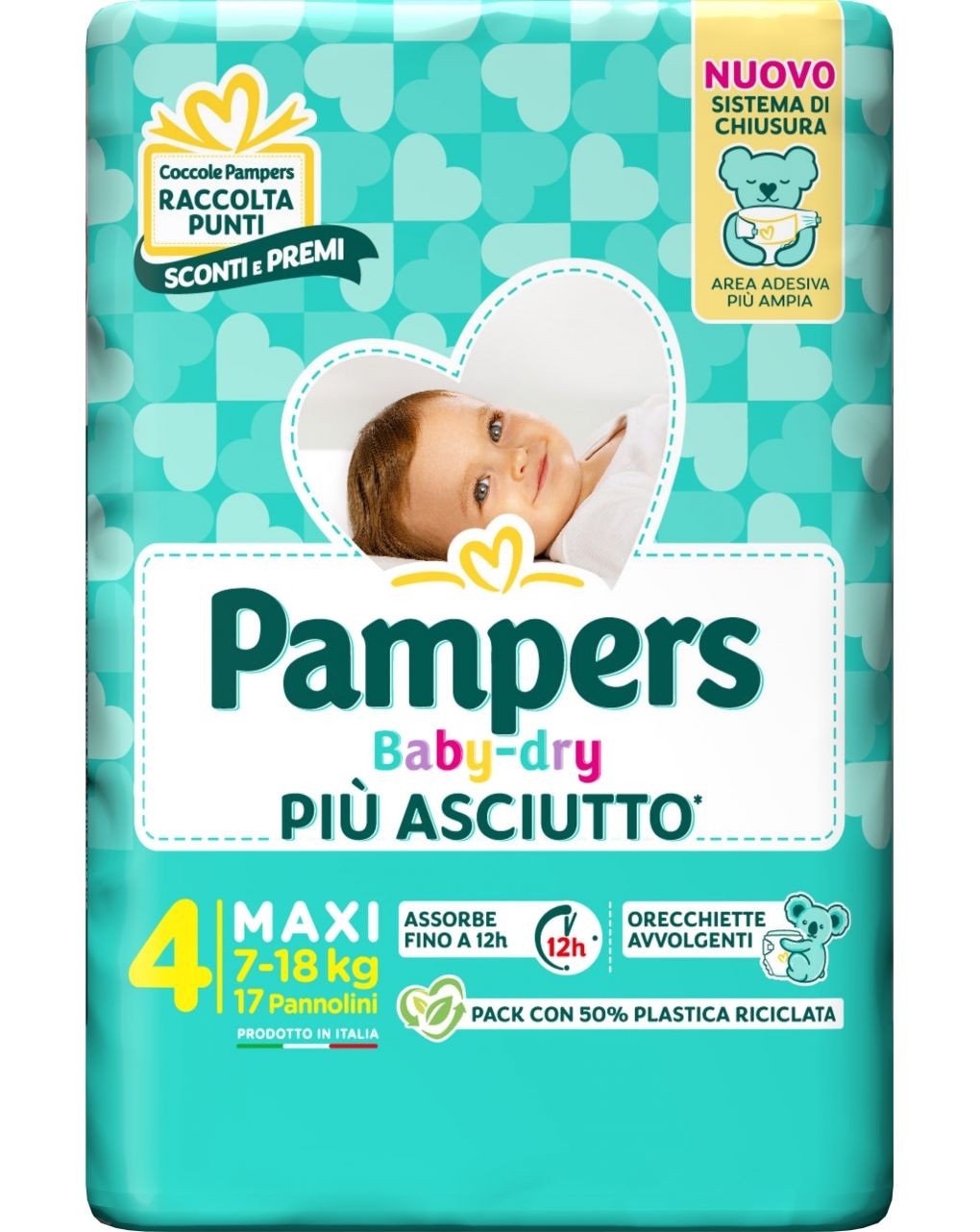 PAMPERS BABY DRY 7-18 KG MAXI TG 4 PZ 17