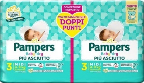 PAMPERS BABYDRY NEW 3 CONVENIENZA MIDI 4-9KG 40PZ