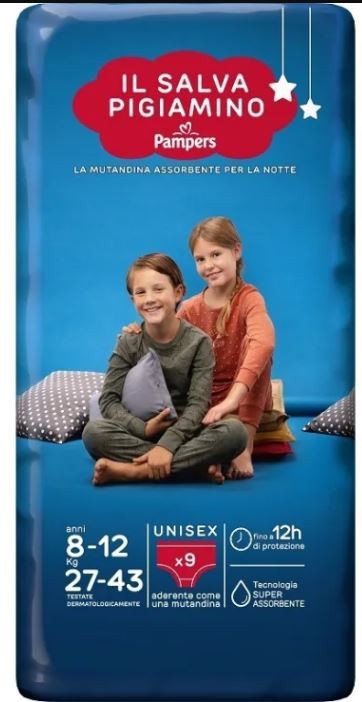PAMPERS SALVAPIGIAMINO L/XL 8-12 ANNI KG 27-43 PZ 9 UNISEX