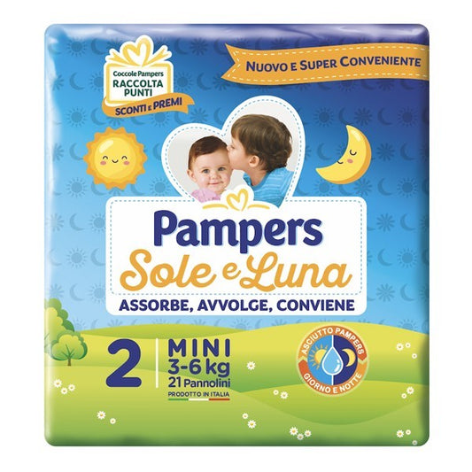 PAMPERS SOLE/LUNA TG.2 PANNOLINO MINI 3/6 KG 21 PZ