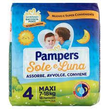 PAMPERS SOLE/LUNA TG.4 PANNOLINO MAXI 7/18 KG 17 PZ