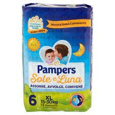 PAMPERS SOLE/LUNA TG.6 PANNOLINO EXTRALARGE 15/30 KG 13 PZ