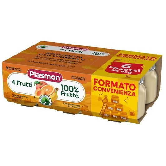 PLASMON 4 FRUTTI 6PZ 80GR