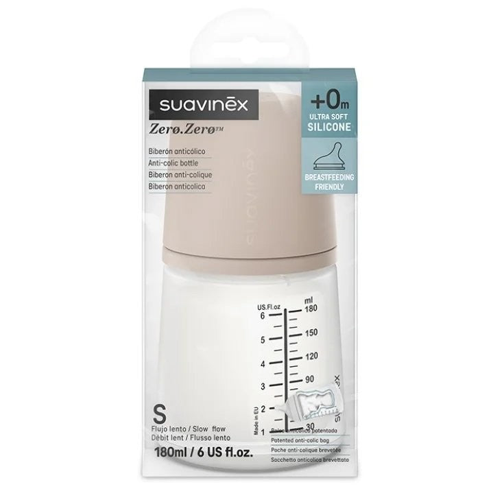 SUAVINEX BIBERON 0.0 SILICONE FLUSSO LENTO LIGHT 180ML NUDE