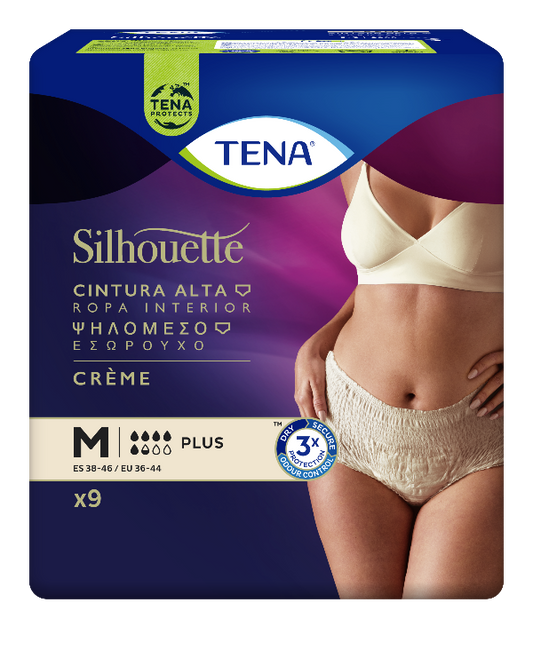 TENA SILHOUETTE CREME VITA ALTA PLUS TG.M PZ.9