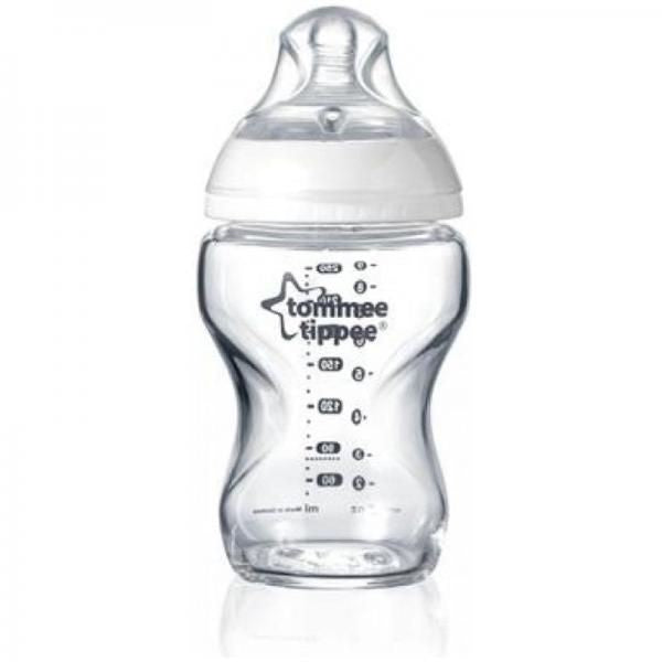 TOMMEE TIPPEE BIBERON VETRO 250ML 0M+ FLUSSO LENTO